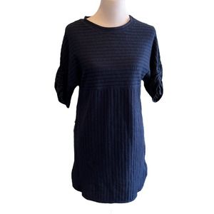 Max Studio Crewneck Sinched Short Sleeve Ribbed Mini Dress New XS